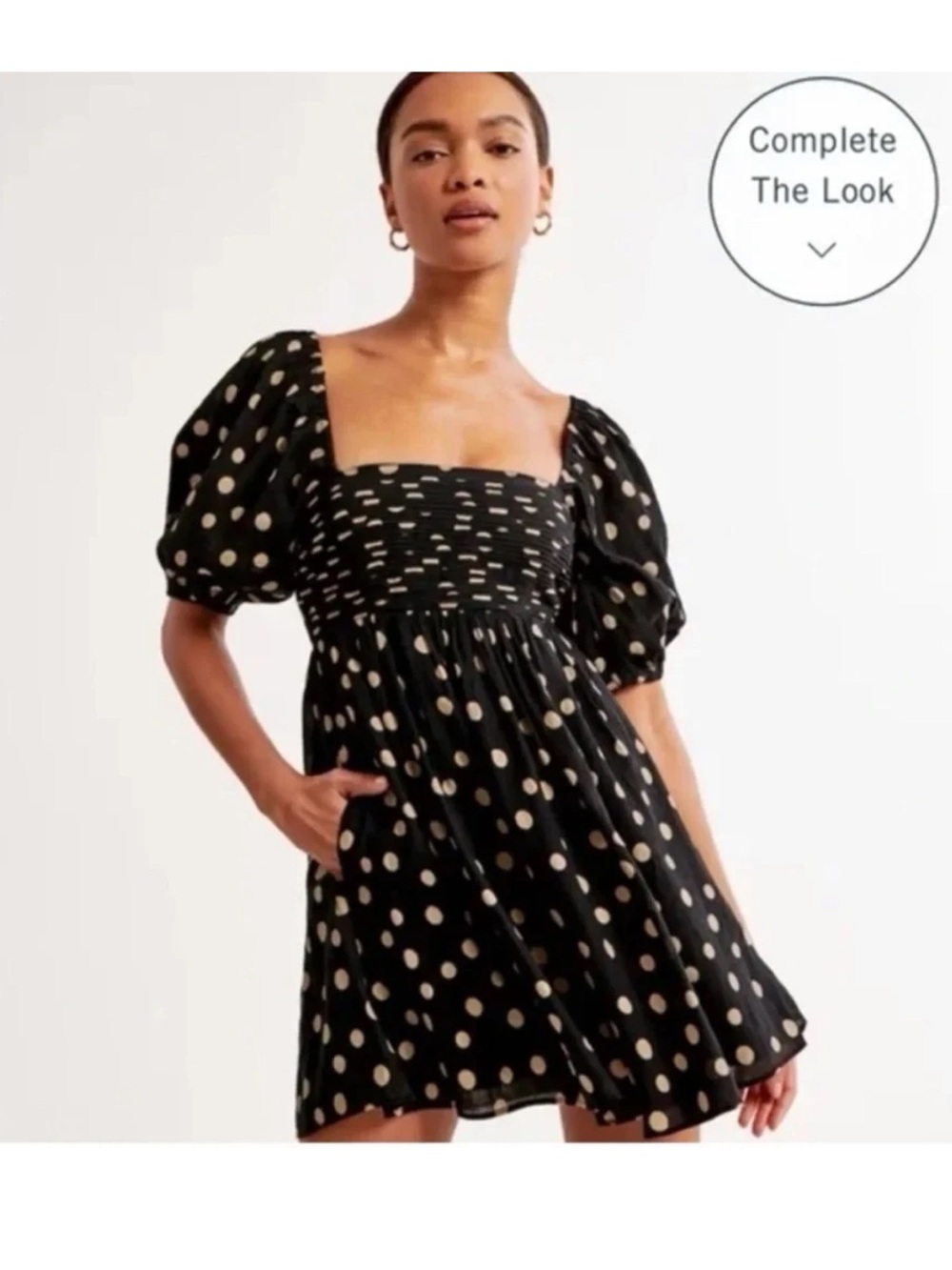Abercrombie Polka Dot Puff-Sleeve Women's Top